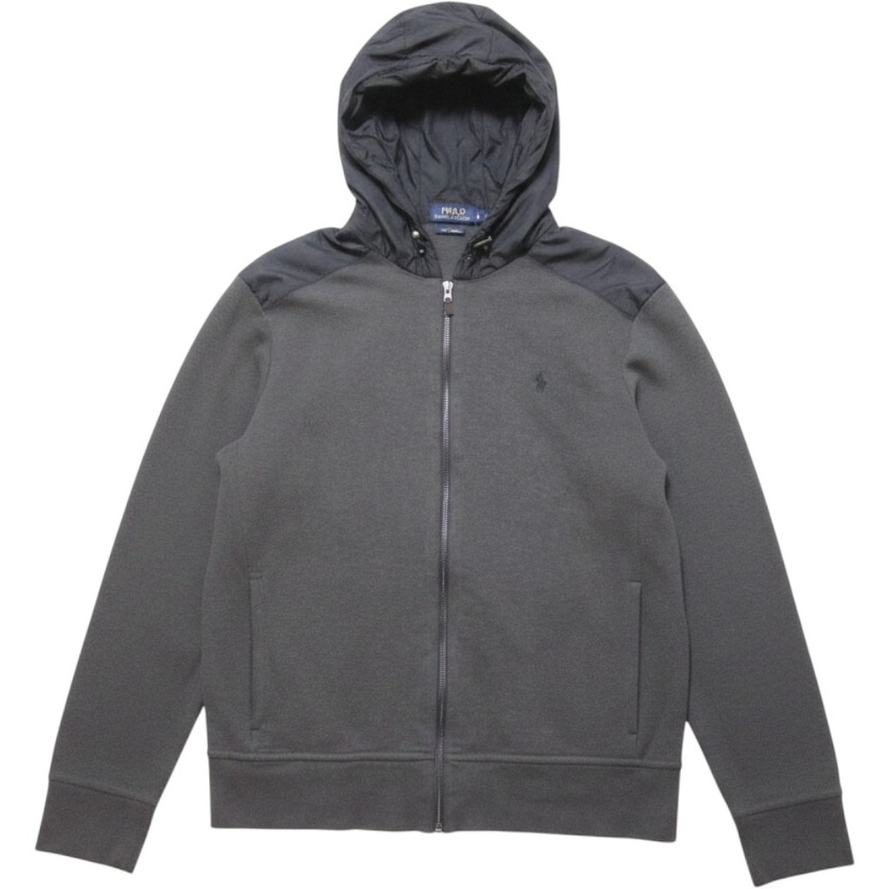 Polo Ralph Lauren Estate Rib Men Sz L Grey Hybrid Full Zip Hoodie Jacket (MJ120)